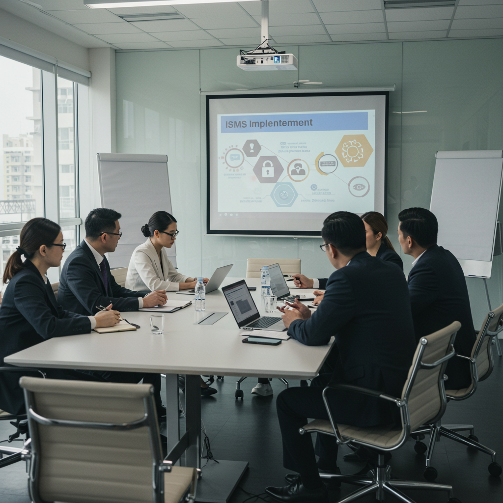 Schema van ISMS Implementatie proces bij CISO Ally